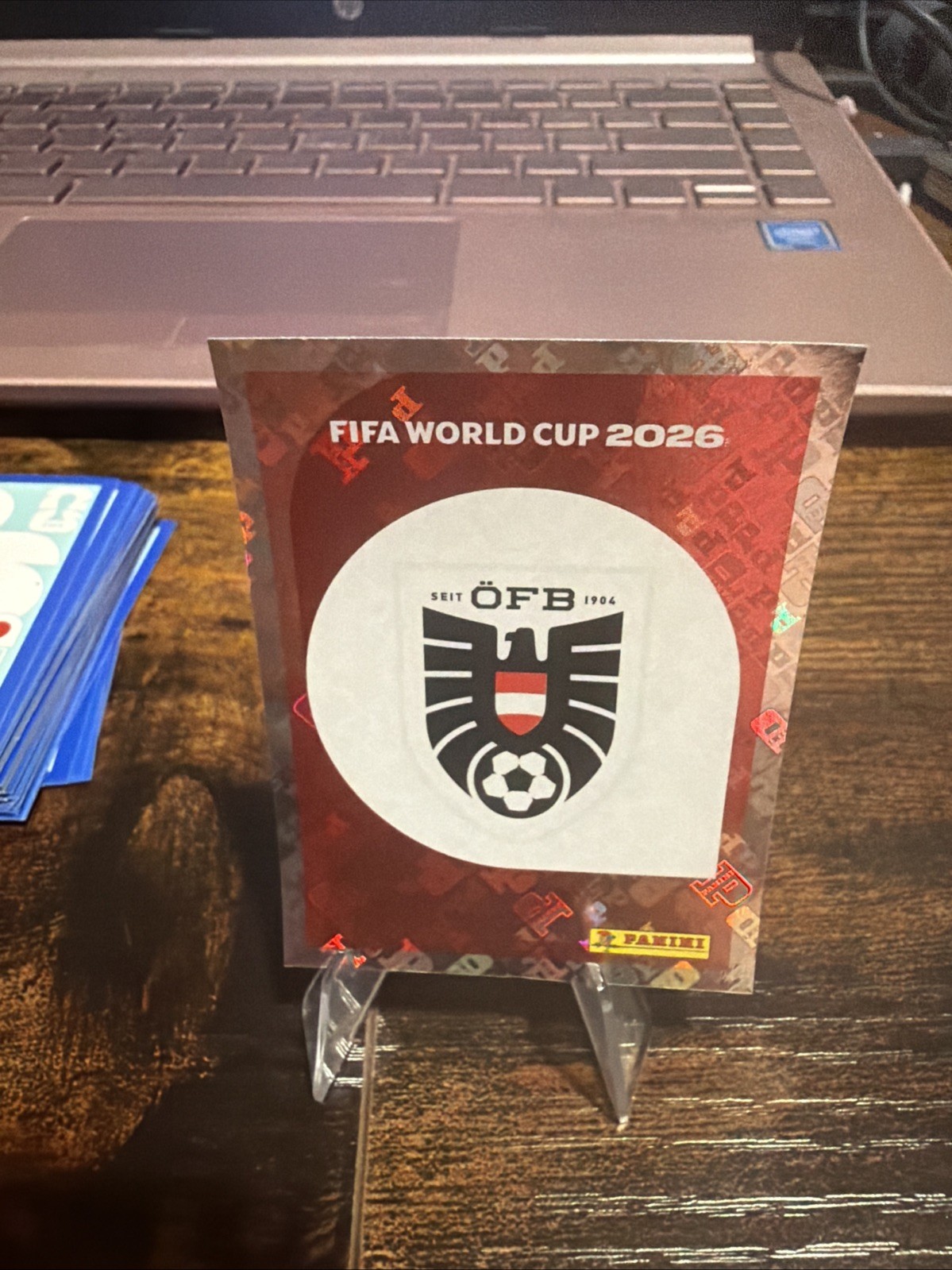 FIFA World Cup 2026 Panini Austria Badge Sticker AUT 1 Holographic