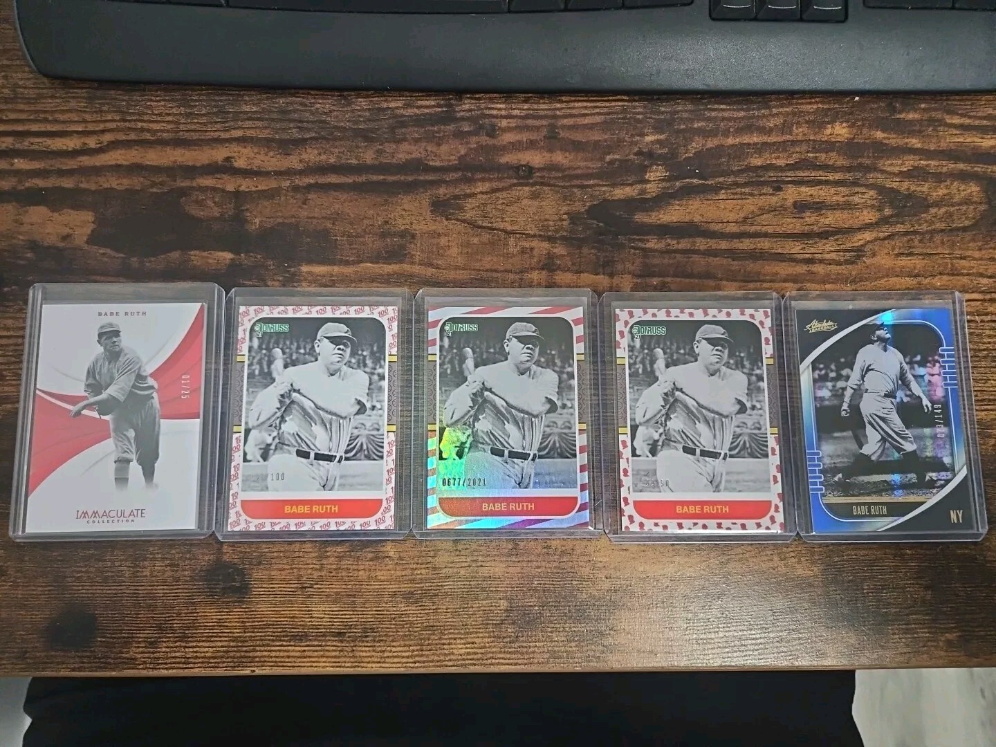 Babe Ruth # Card Lot – #/25, /50, /100, /149, /2021 – Pack Fresh