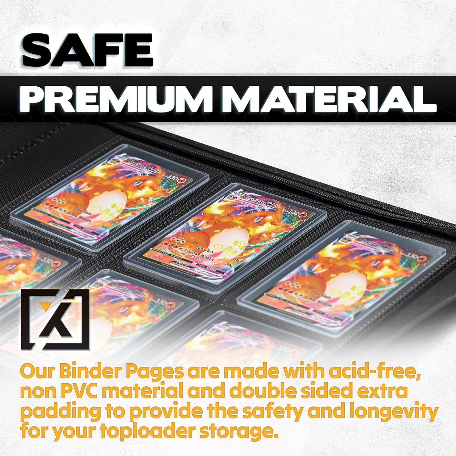 X Pro Toploader Binder Large Capacity Holds 252 Trading Cards With 20 Toploaders