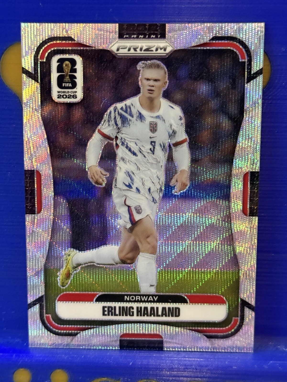 2026 Prizm FIFA World Cup Erling Haaland Silver Wave Prizm.