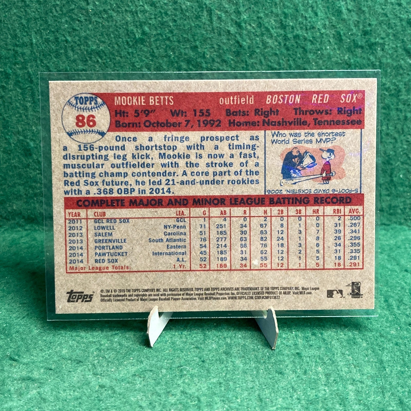 2015 Topps Archives Baseball / Mookie Betts #86