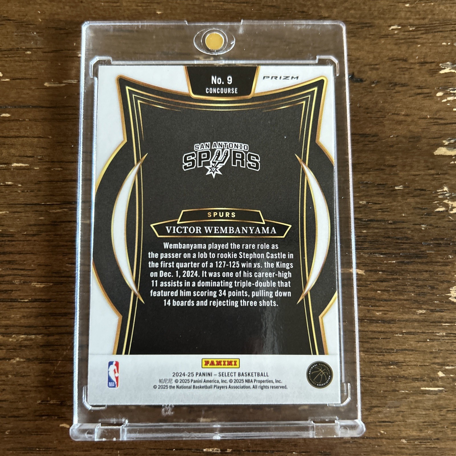 2024-25 Panini Select – Concourse Victor Wembanyama #9 Green Mojo Prizm