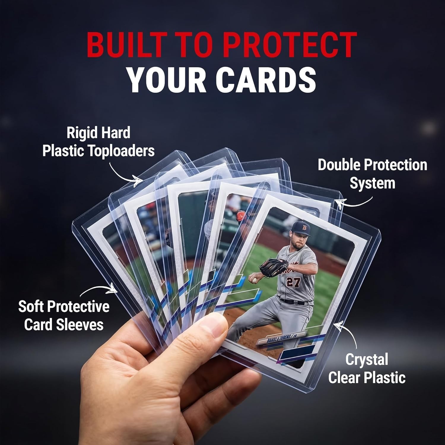 Durable 3” x 4” Clear Toploaders and Card Sleeves Bundle – 200ct Protector Set