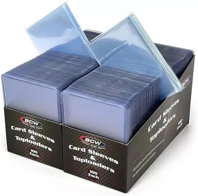 BCW regular card sleeve and toploader holder 200 count
