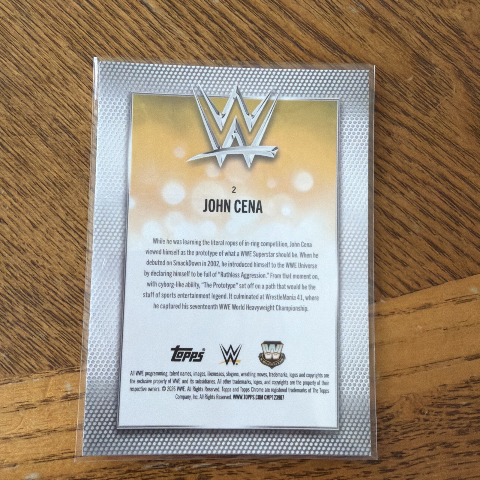 2026 Topps Chrome WWE – Base #2 JOHN CENA LEGENDS