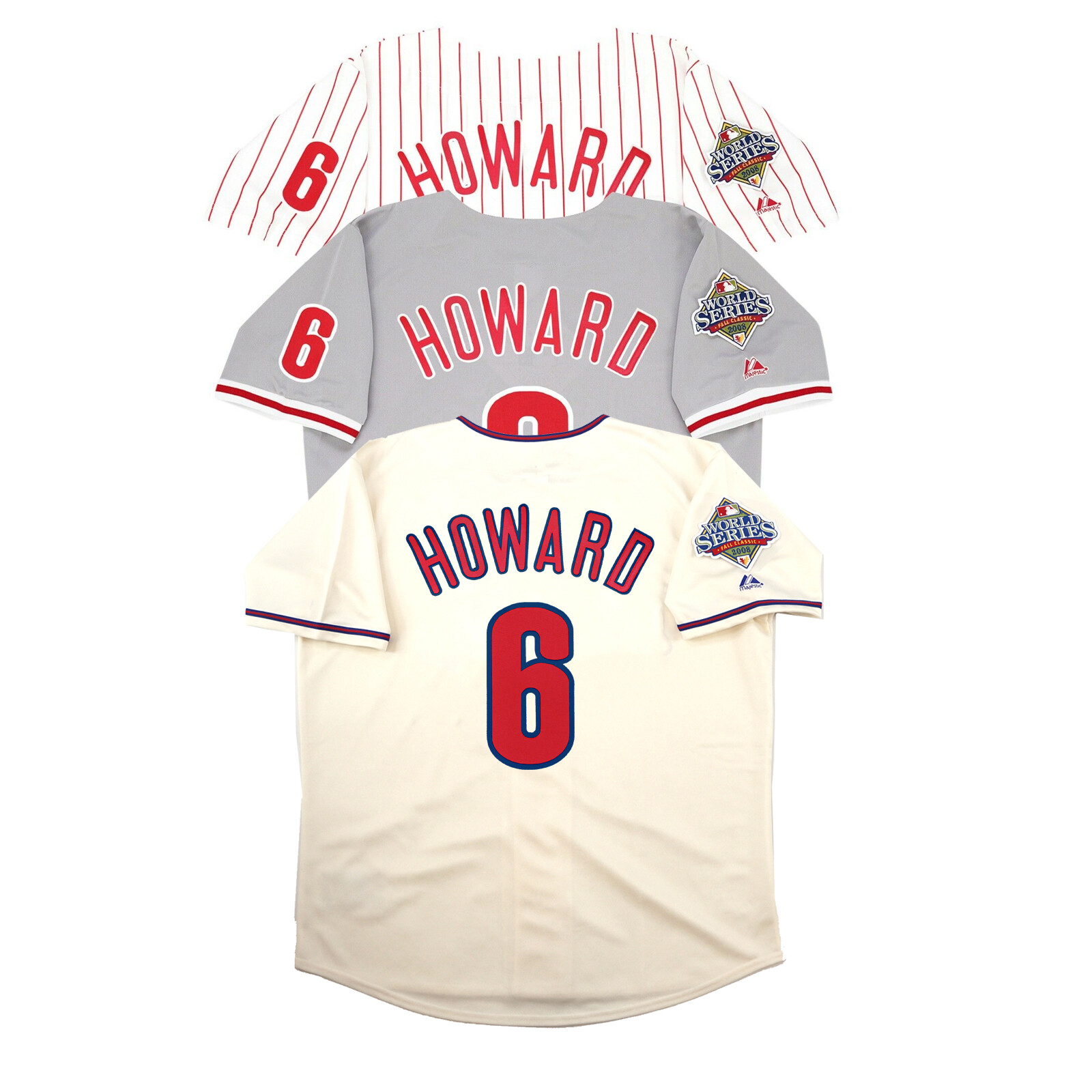 Ryan Howard 2008 Philadelphia Phillies World Series Home/Road/Alt Men’s Jersey