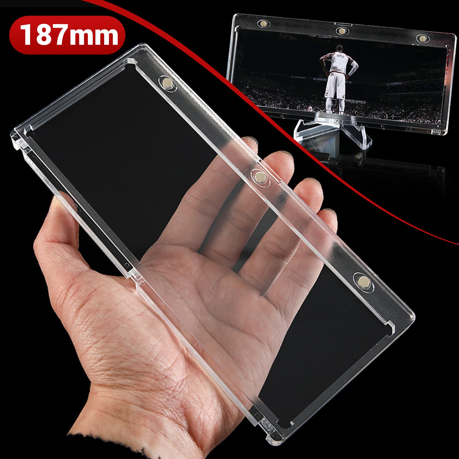 1-10 Pack 187mm Booklet One Touch Magnetic Card Holder 175 PT UV Protection