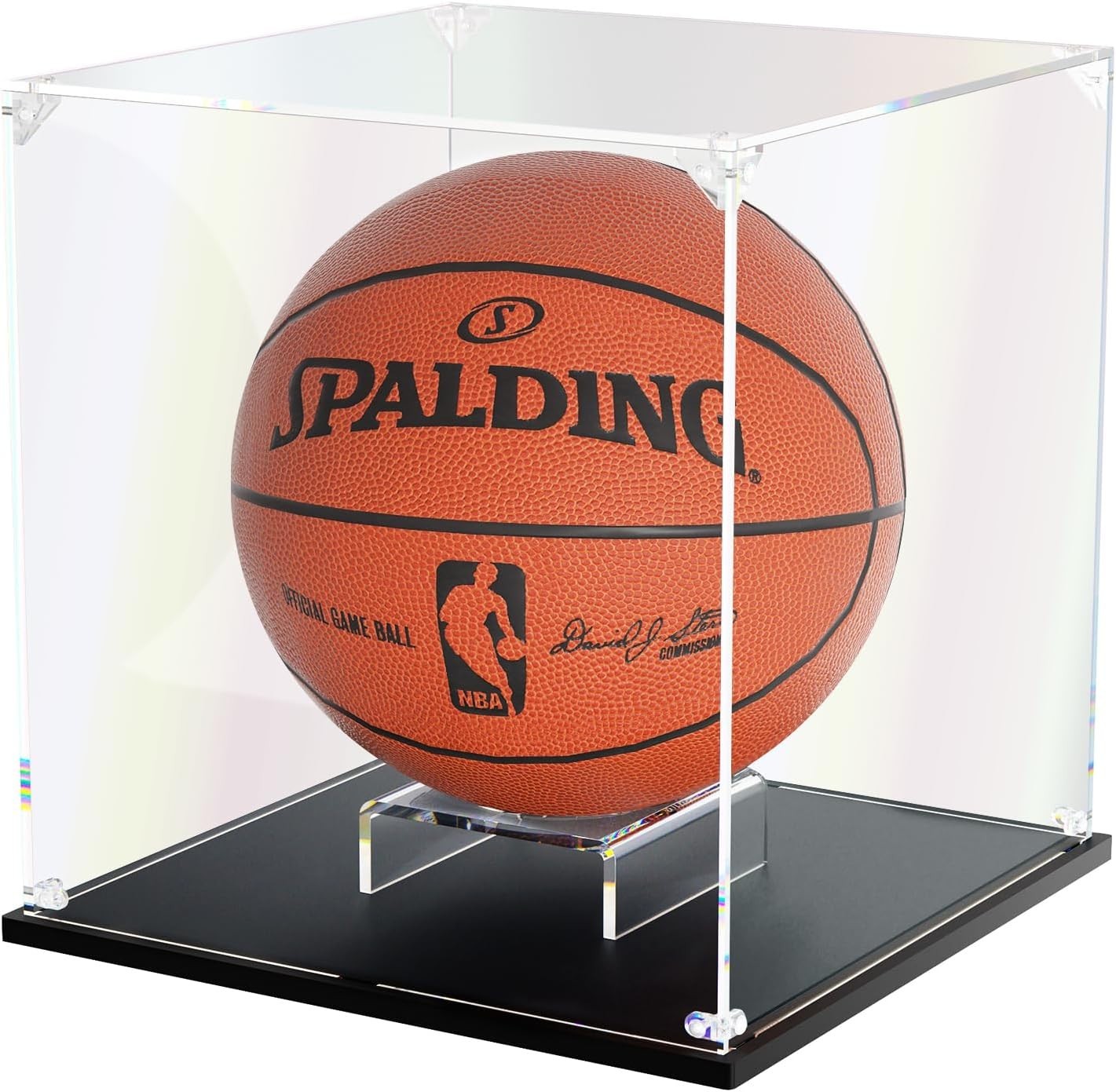 KOLIPI Basketball Display Case Clear Acrylic UV Protected 10.6 X 10.6 X 11.8
