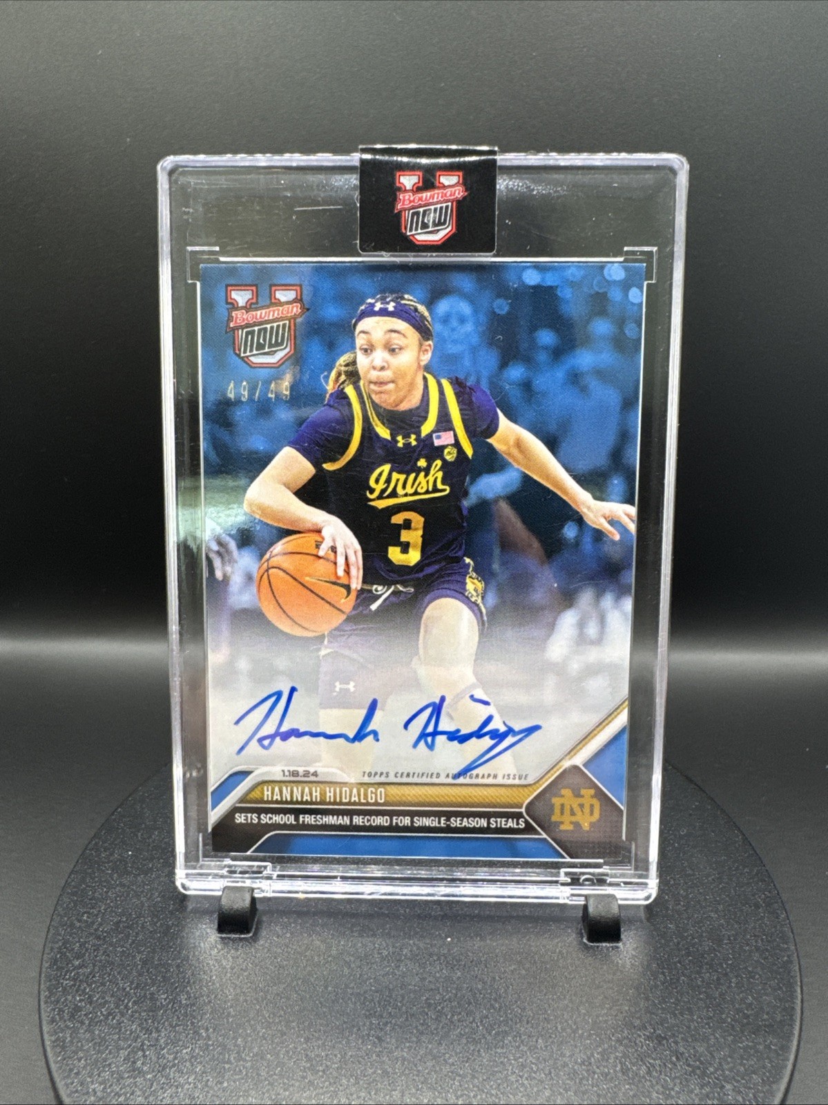 2023 Bowman U Now HANNAH HIDALGO Blue Auto 49/49 FULL NAME