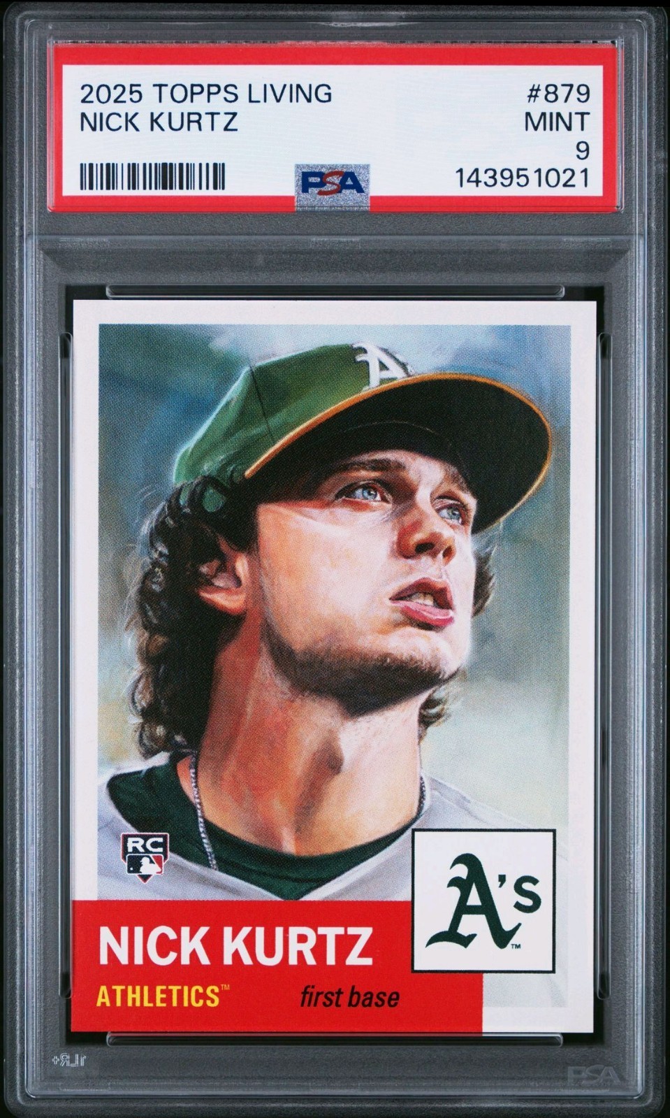 2025 Topps Living Set Nick Kurtz Rookie Card #879 PSA 9