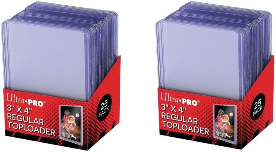 Clear Toploader Card Protectors – 2 Packs of 25 for Card Preservation
