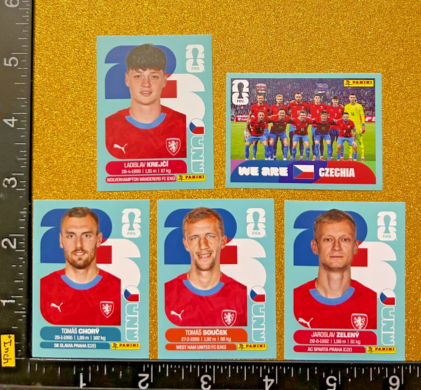 PANINI STICKERS WORLD CUP 2026 USA-MEX-CAN, SET OF 5 BLUE, CZECHIA TEAM