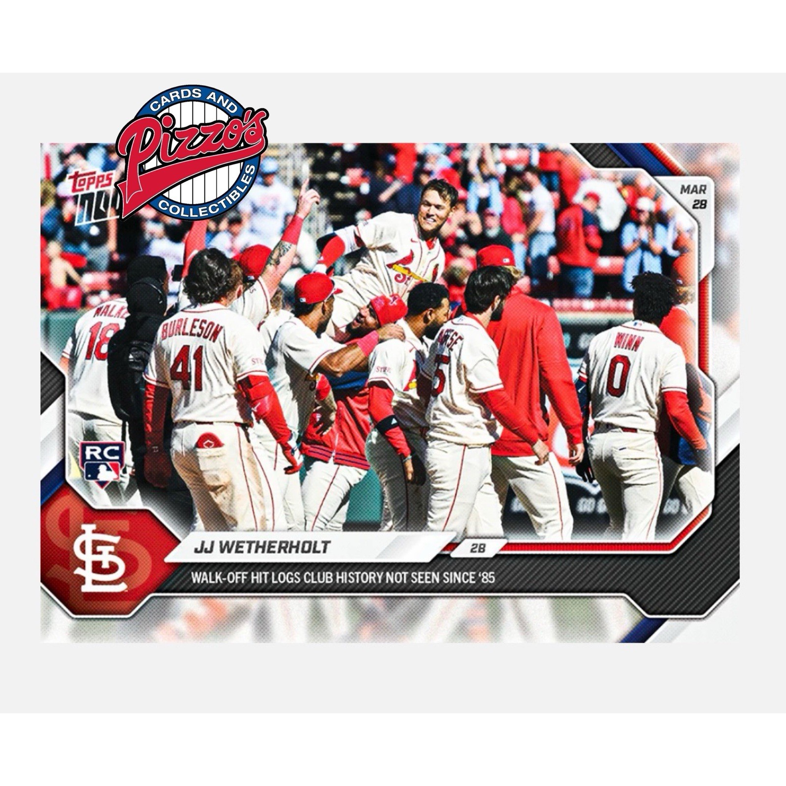 JJ Wetherholt RC Walk-Off Hit Cardinals 2026 MLB Topps NOW Card 18 In Hand