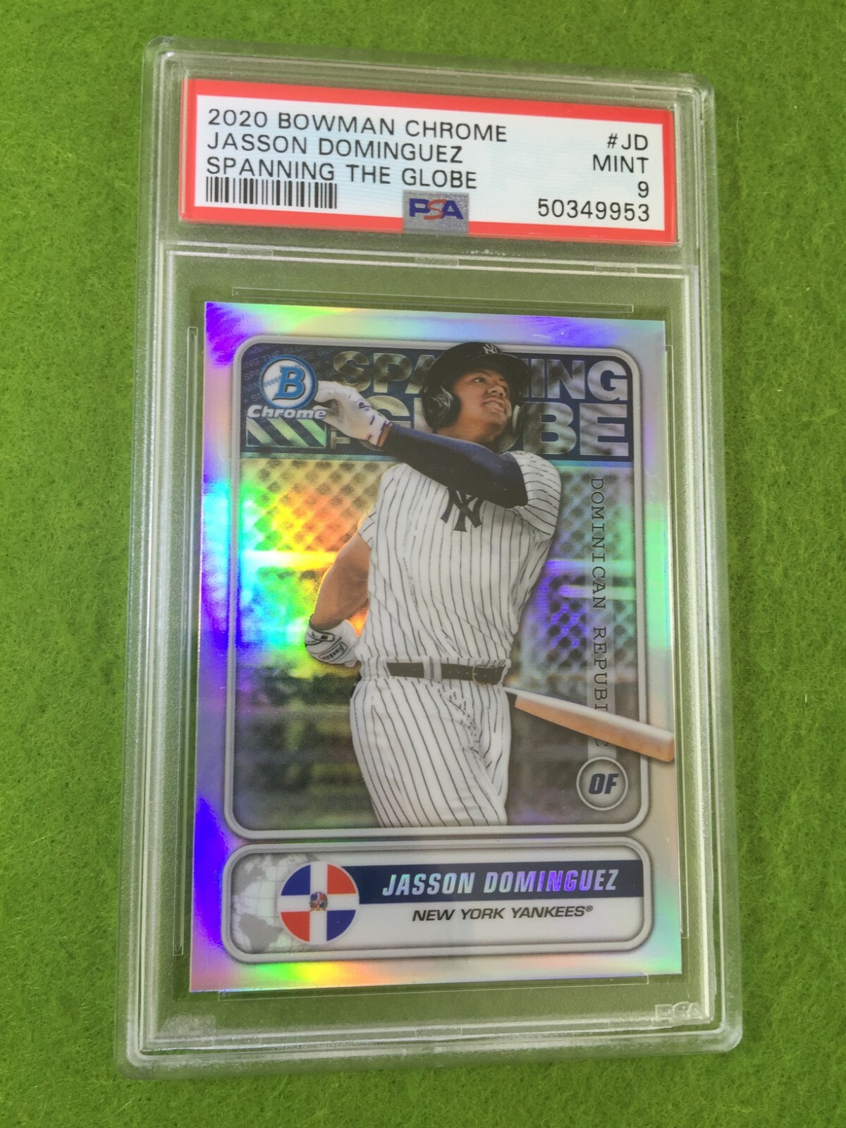 JASSON DOMINGUEZ BOWMAN CHROME PSA 9 PRIZM ROOKIE CARD YANKEES 2020 Topps Chrome