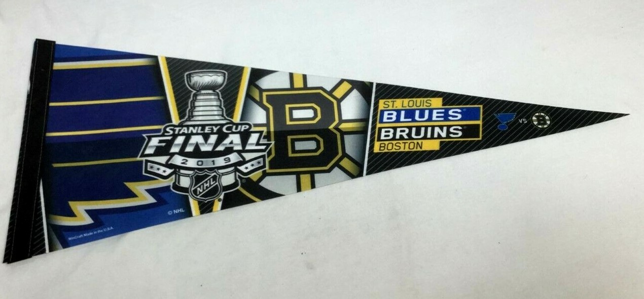 2019 Stanley Cup Finals Pennant St Louis Blues / Boston Bruins Duel Team Logo