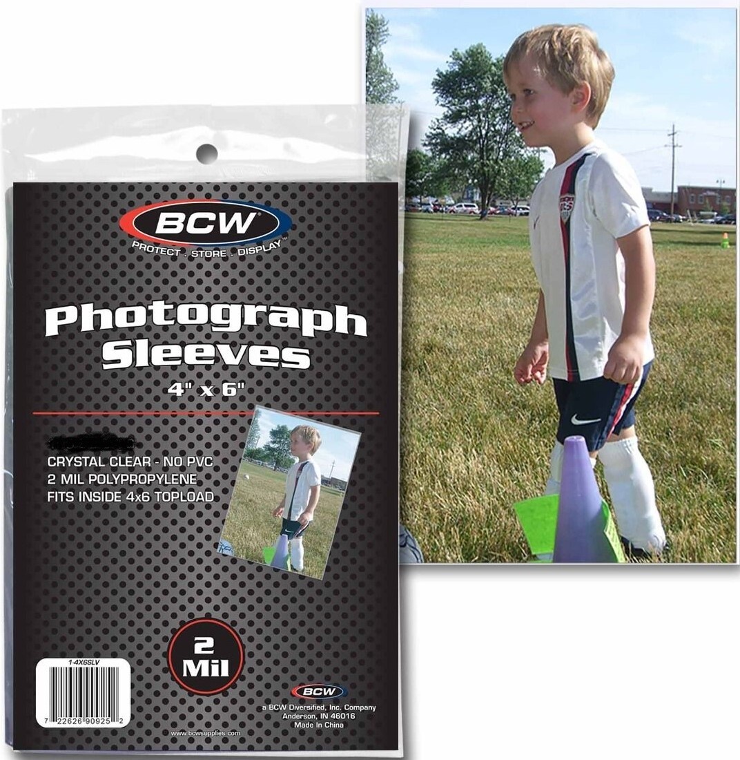 NEW 50 PK BCW 4 x 6 Photo / Postcard Poly Soft Sleeves Holders