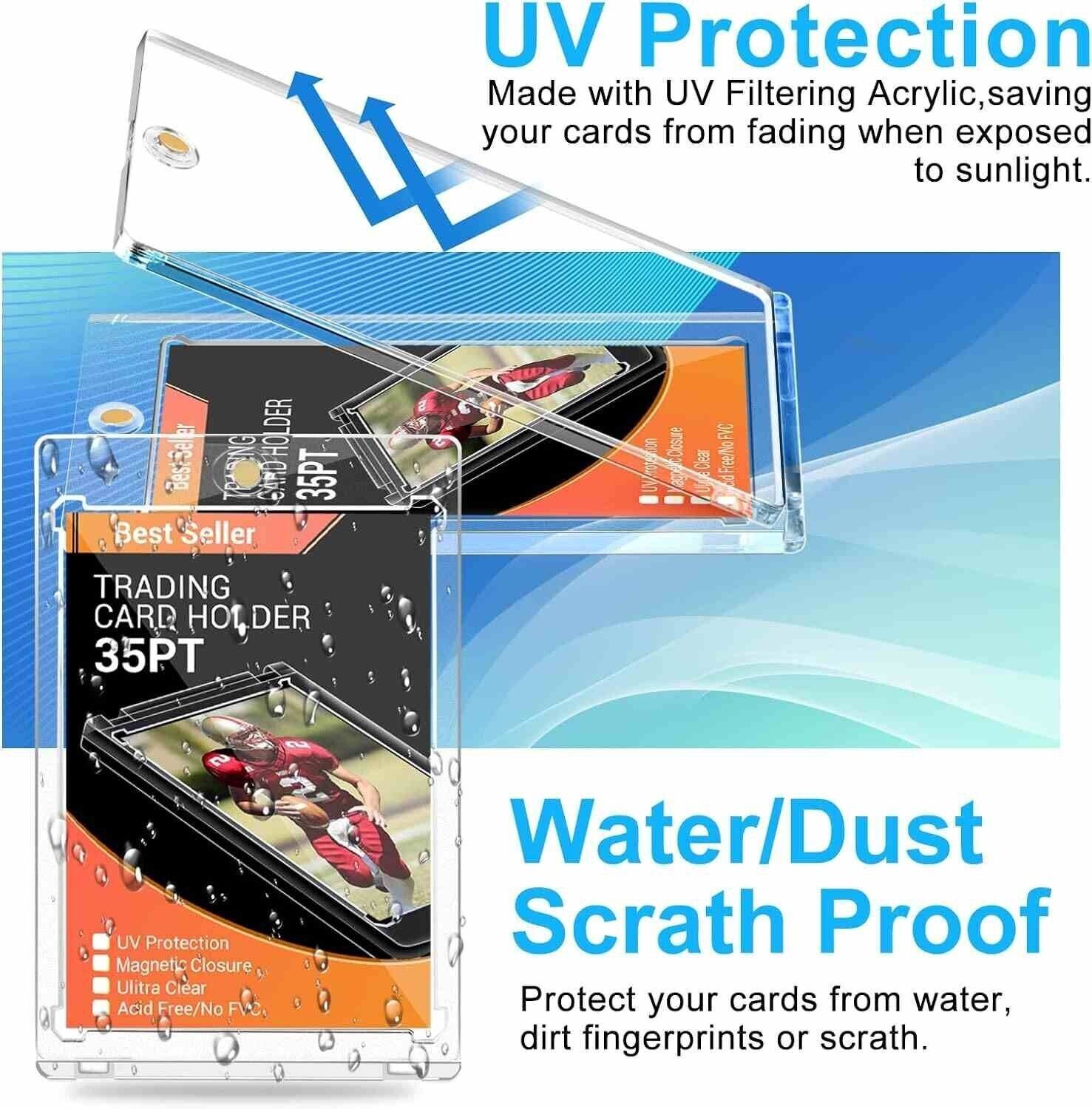 200 Pack Magnetic One Touch Card Holder For 35PT Standard Sports Trading Cards