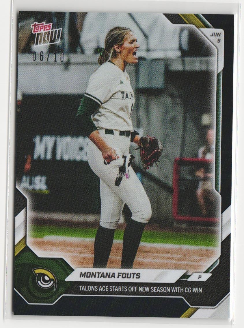 2026 Topps Now #1 Montana Fouts BLACK FOIL /10 – Talons Ace CG Win