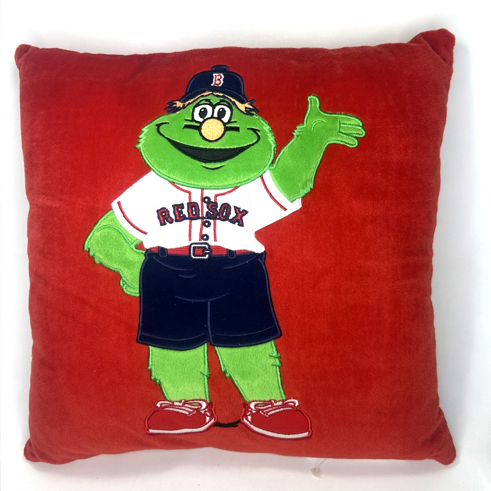 Boston Red Sox Wally Green Monster Couch Throw Pillow Mascot Red 15″ Plush Decor
