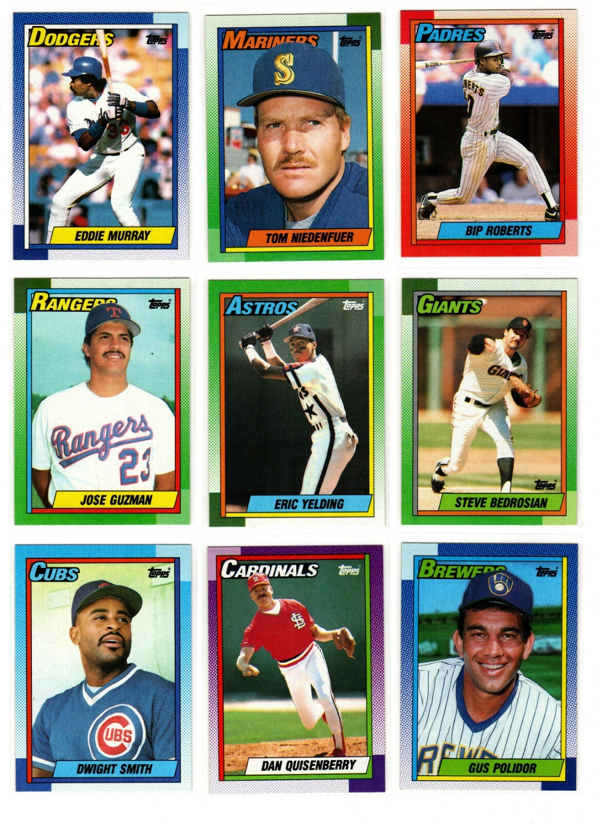 1990 Topps Baseball Trading Cards You Pick / Choose f/ List #s 451 – 650 / mb11
