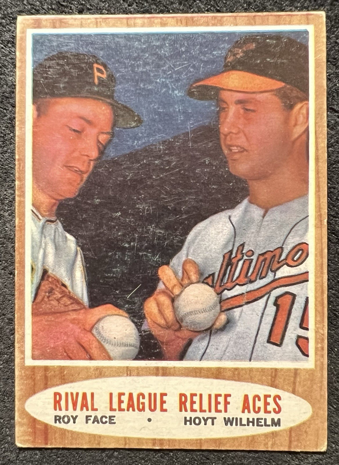 1962 TOPPS RIVAL LEAGUE RELIEF ACES ROY FACE-HOYT WILHELM #423 VG/EX