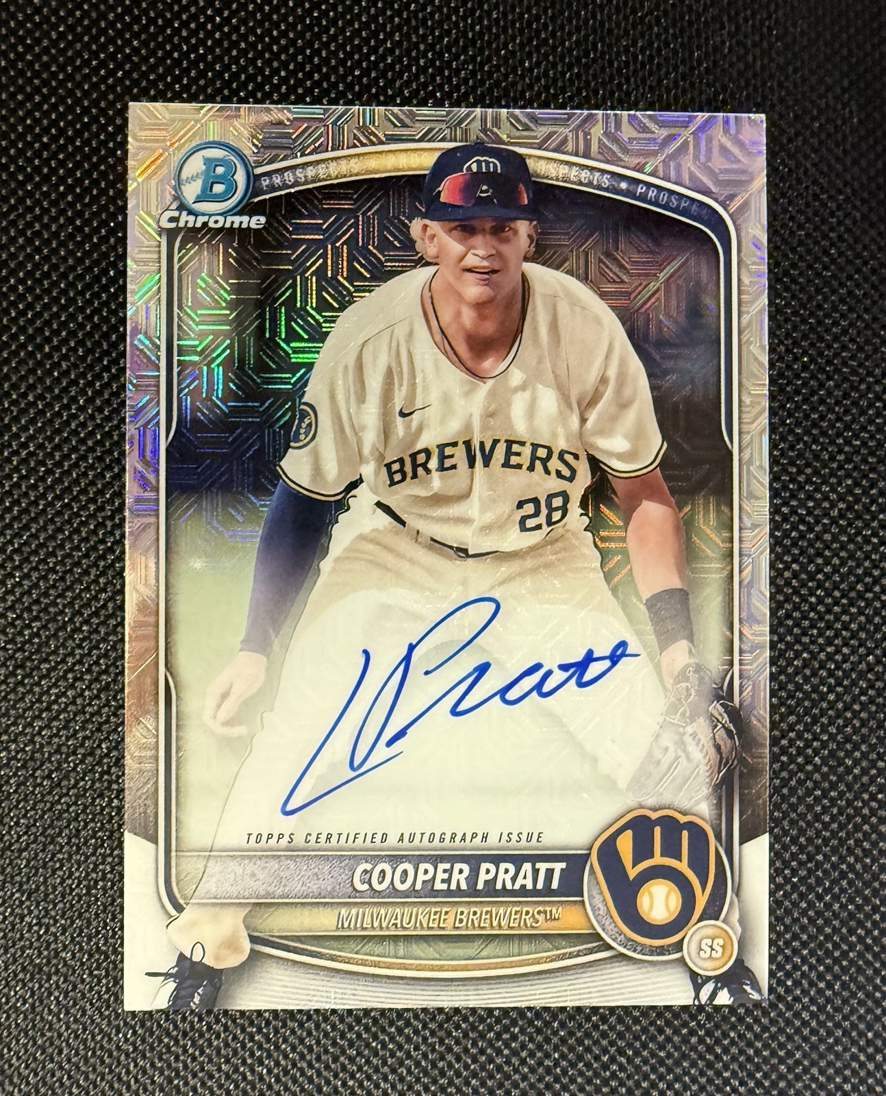 2025 Bowman Chrome Prospects COOPER PRATT MEGA MOJO Auto #BMA-CP Brewers