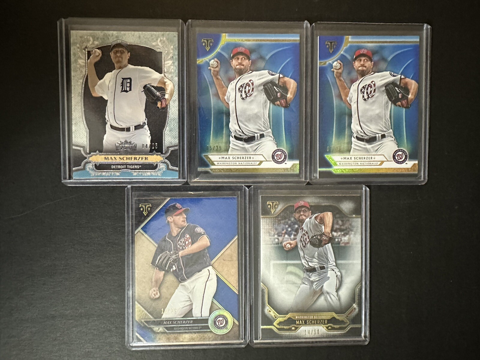 Max Scherzer Topps Triple Threads Sapphire Blue Onyx Black Lot (5) #/25 /50