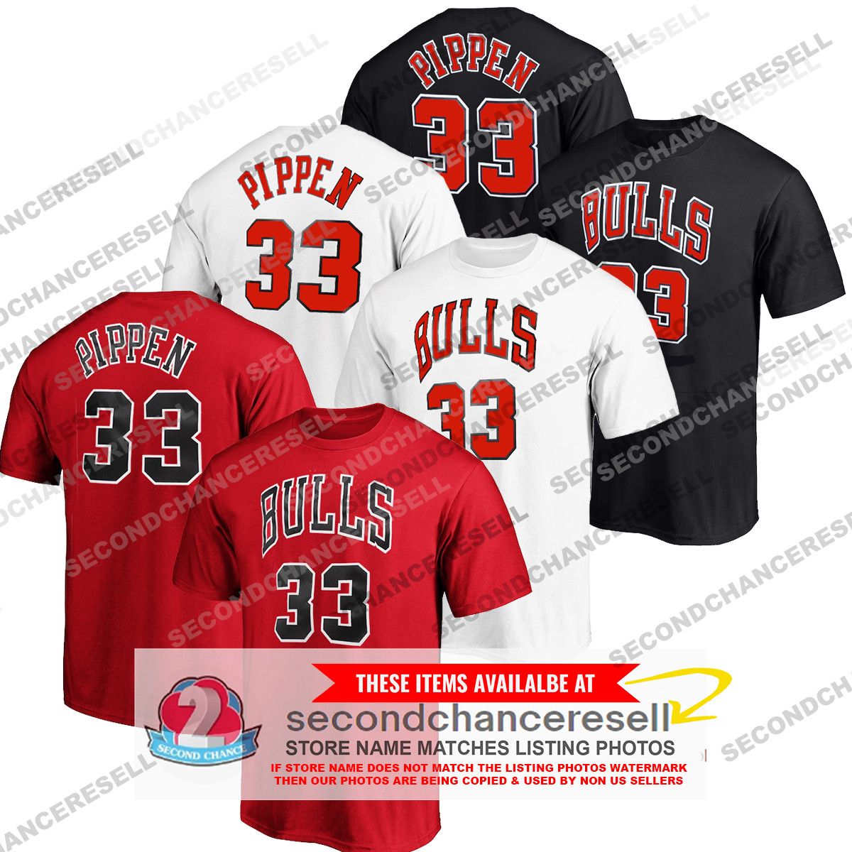 Chicago Bulls Scottie Pippen #33 T Shirt