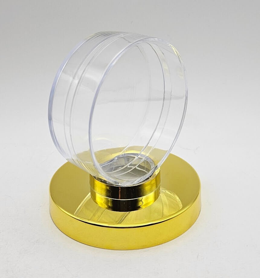 CSP Gold Base Puck Holder Protective Display Case For Hockey Pucks Gold Pedestal