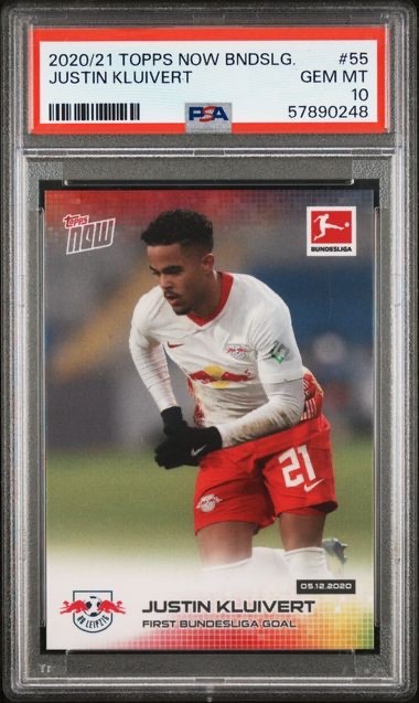 JUSTIN KLUIVERT * PSA 10 * POP 2 * 2020-21 TOPPS NOW BUNDESLIGA * 1ST GOAL * #55