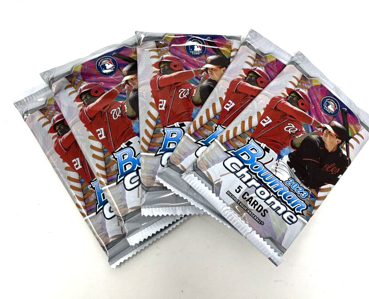 2023 Bowman Chrome Baseball Pack 5 Cards Factory Sealed (5 Packs)