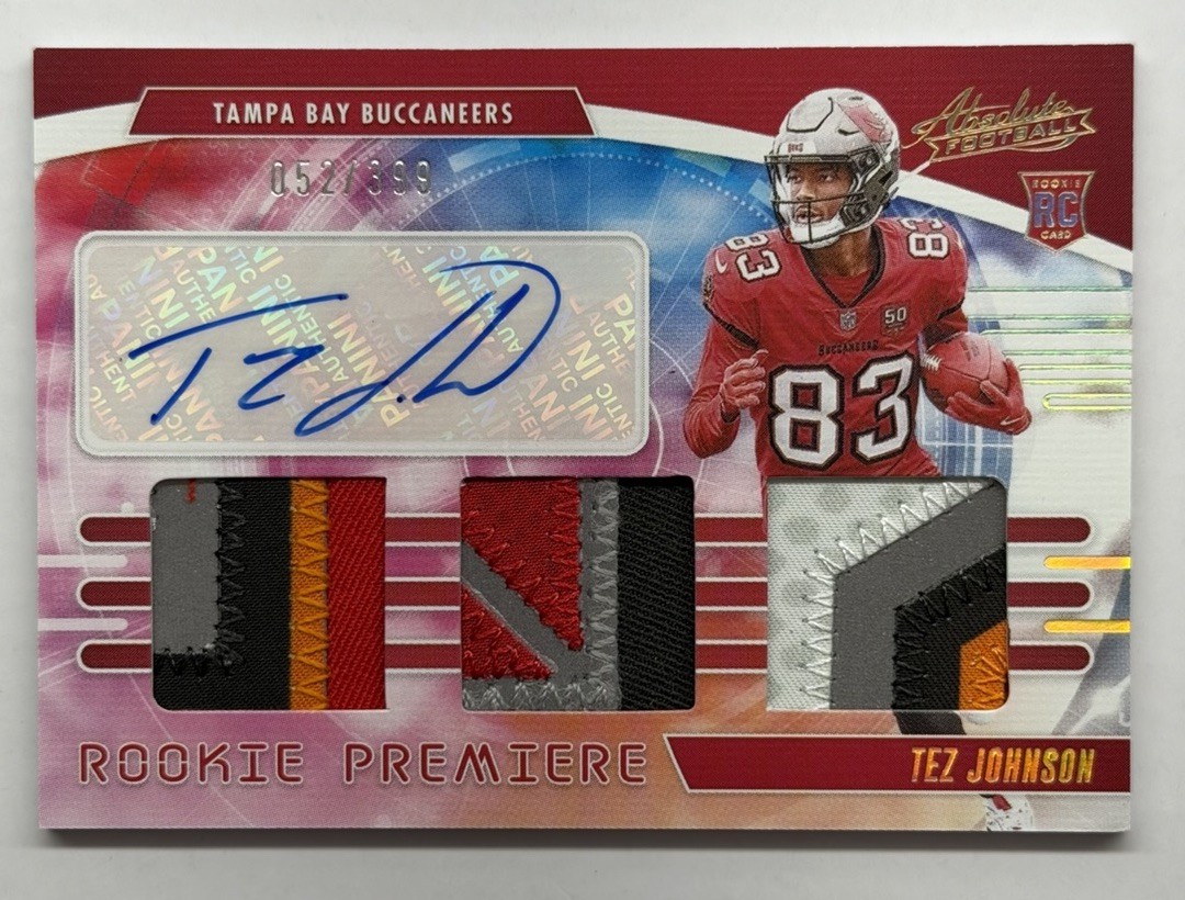 2025 Panini Absolute Tez Johnson Rookie Multi Color Tri Patch Auto /399