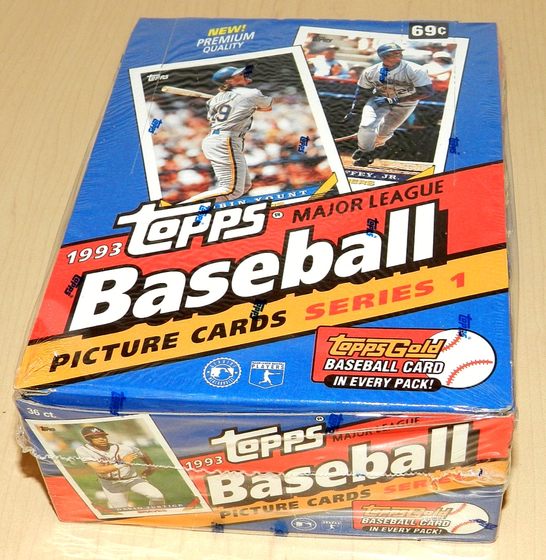 1993 TOPPS BASEBALL WAX BOX NEW SEALED & CELLO’D SERIES 1 THE JETER RC BOX