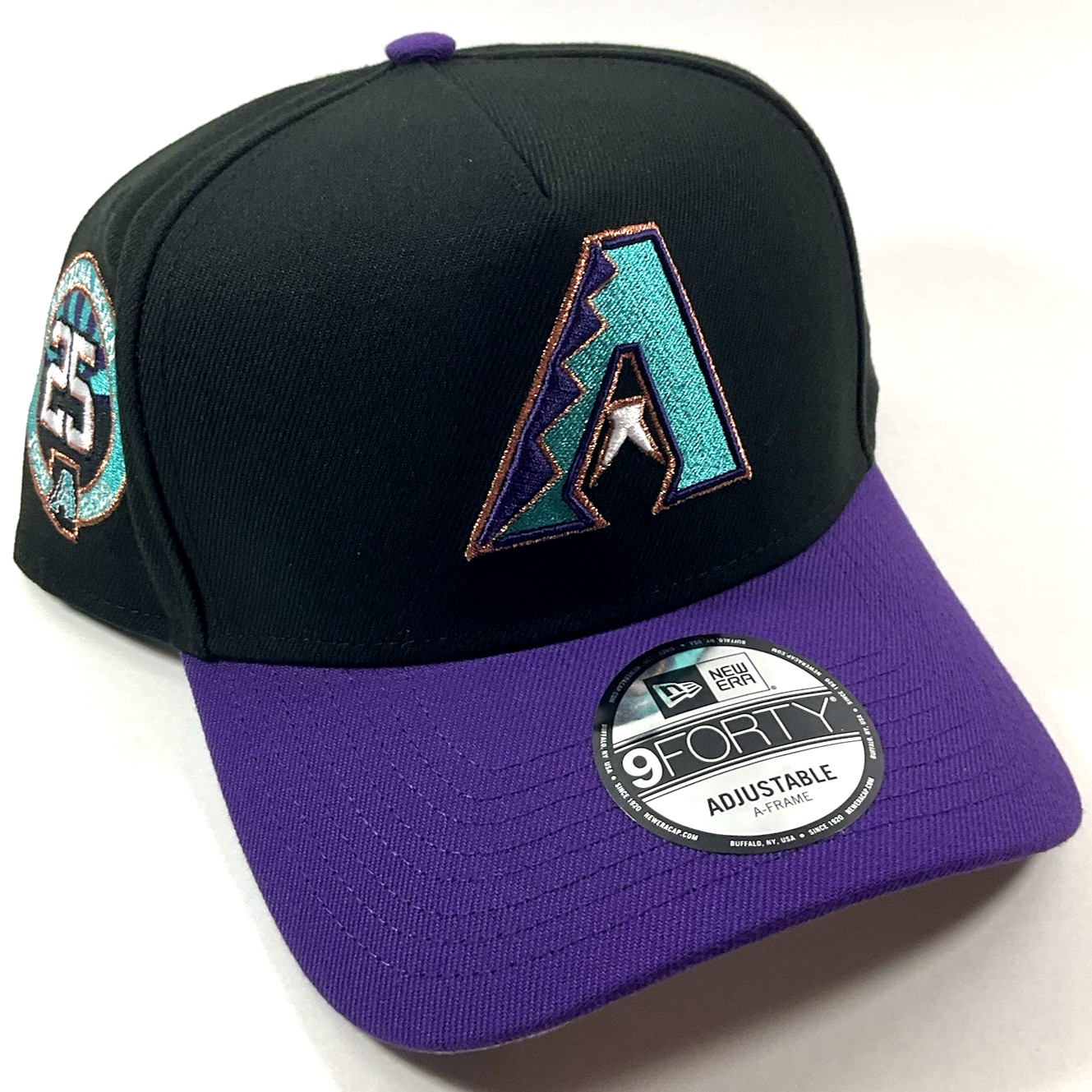 New Era AZ Diamondbacks Exclusive Black Purple 9FORTY A-Frame Snapback Hat Cap
