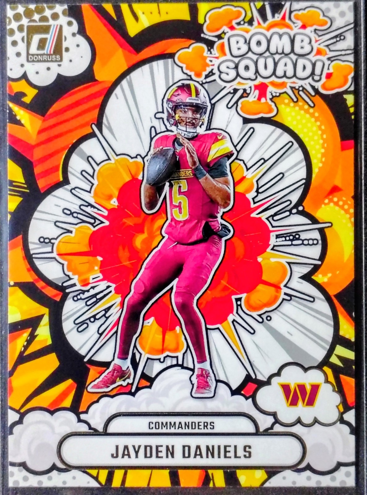 2025 Panini Donruss Football Bomb Squad Insert Jayden Daniels Commanders #BS-JDS