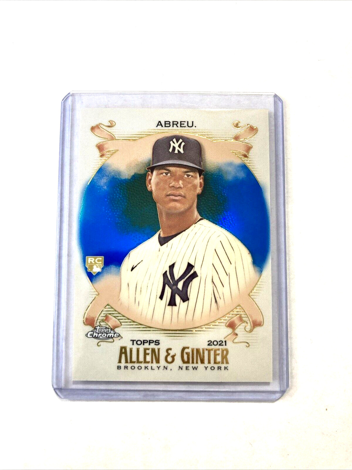 2021 Topps Allen and Ginter Chrome #217- ALBERT ABREU Blue Refractor RC #/150