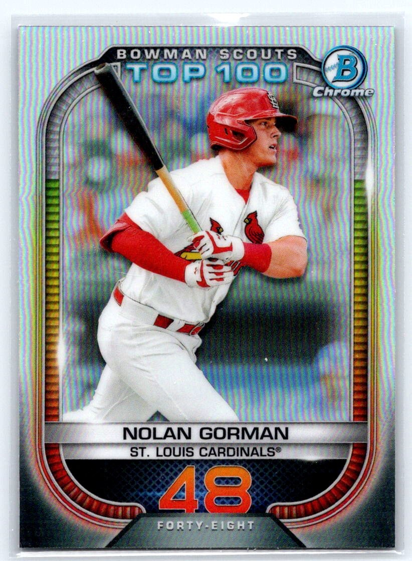 2021 Bowman Nolan Gorman Chrome Bowman Scouts Top 100 #BTP-48 Cardinals