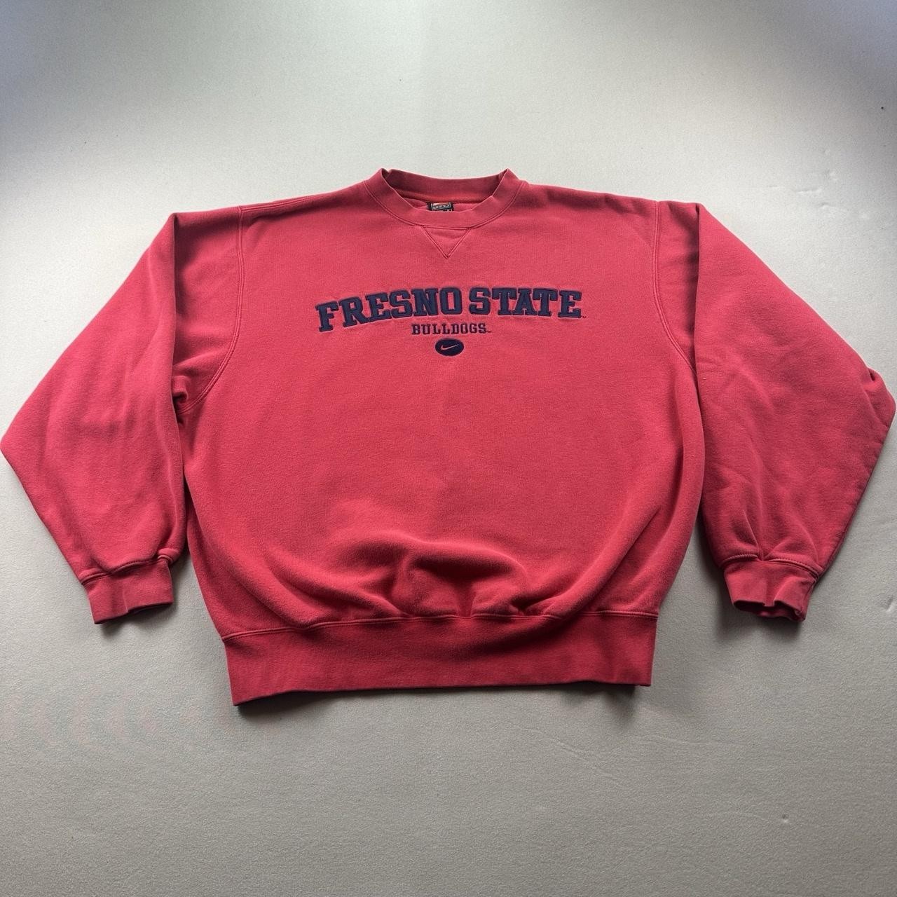 Vintage Nike Fresno State Bulldogs Sweatshirt Mens Medium Red Swoosh Crewneck