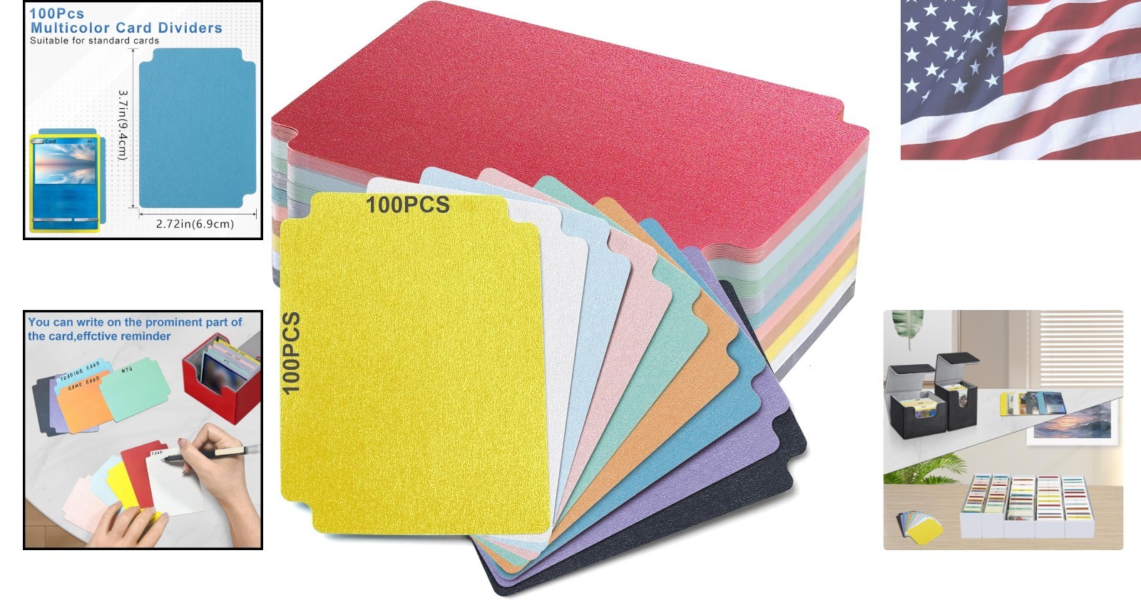 Durable 100-Pack Trading Card Dividers With Writable Surface for Easy Sorting