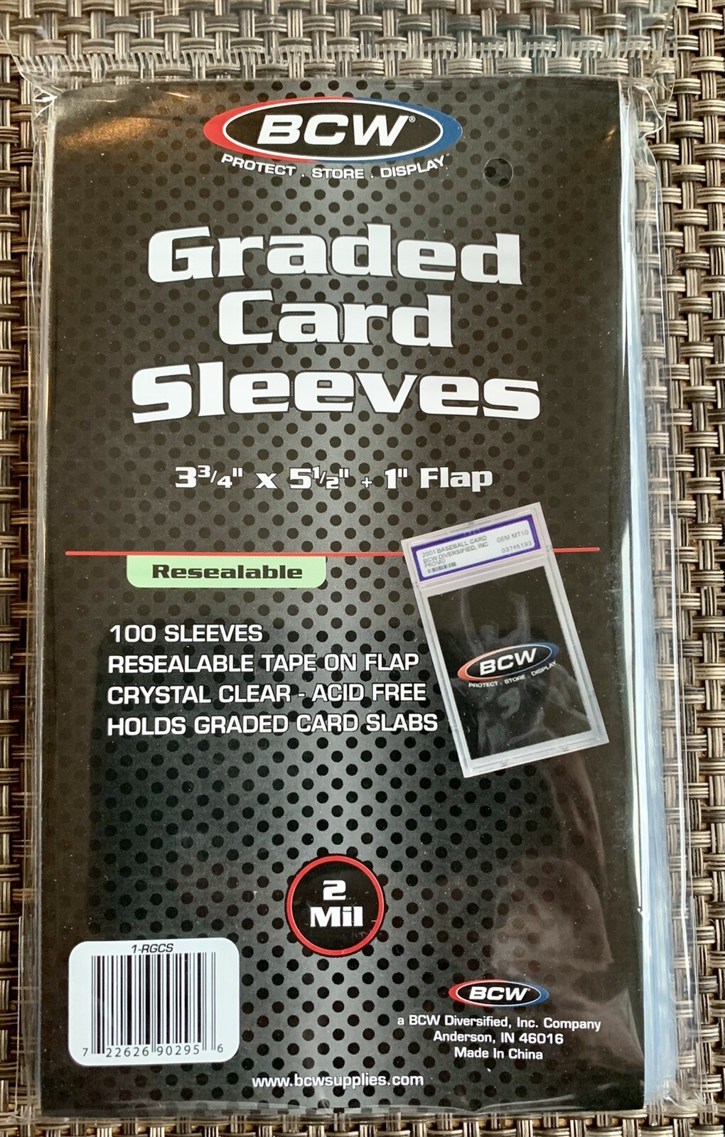 BCW Graded Card Sleeves 1 Pack of 100 Sleeves for Graded Cards