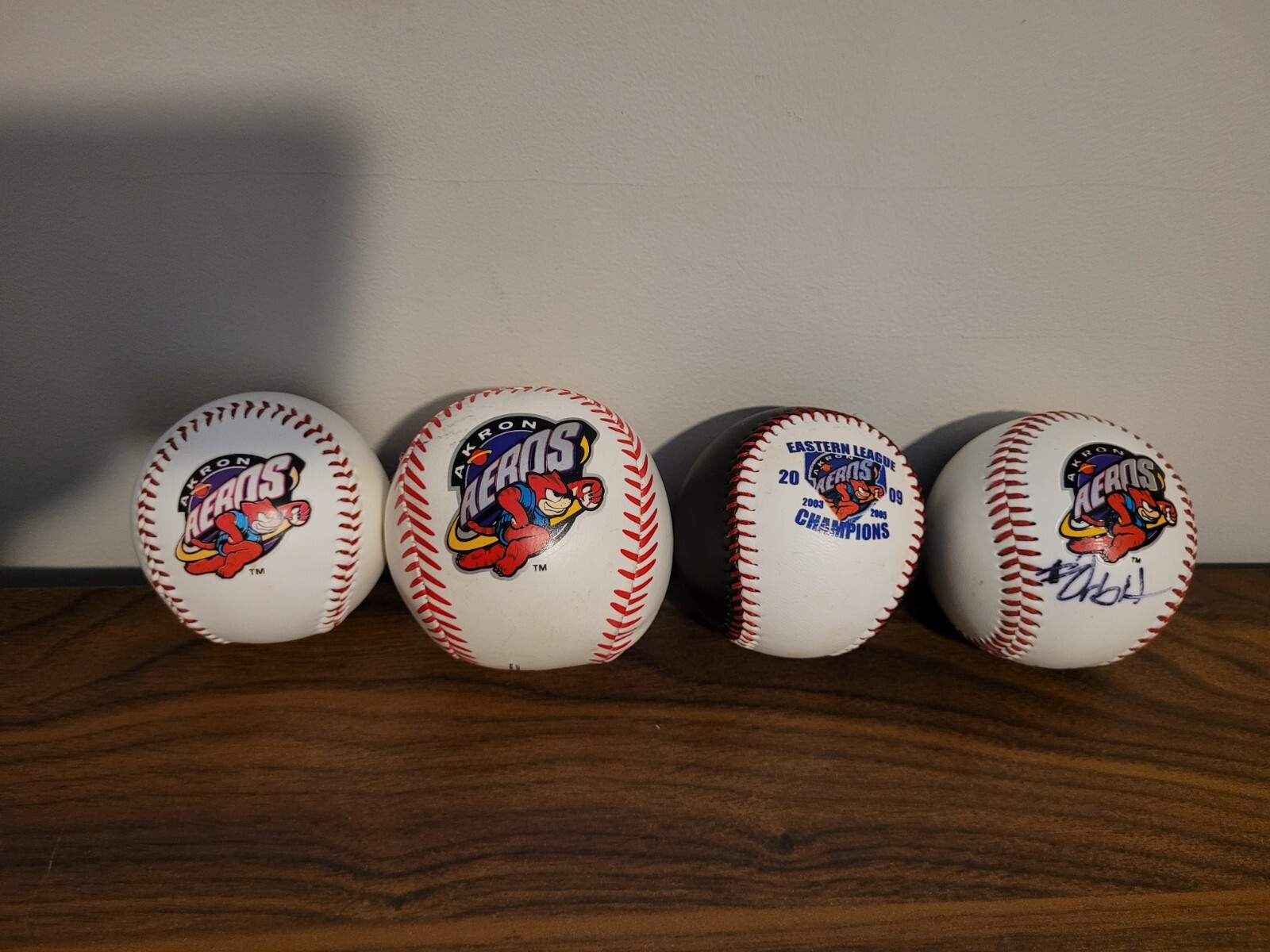 Akron Aeros Baseball Lot of 4: Eastern League Champs Ball, Unknown Auto, Etc.