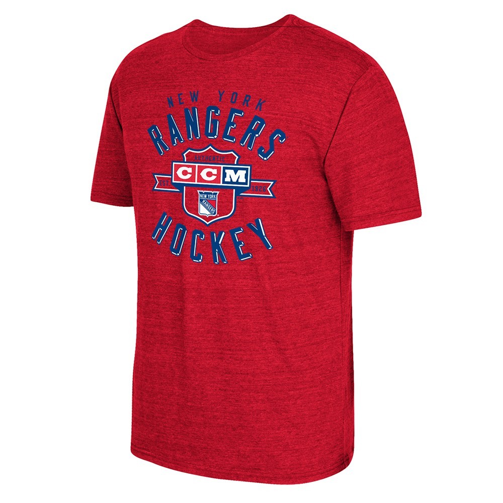 New York Rangers NHL CCM Men’s Vintage Supra Shield Red Tri-Blend T-Shirt