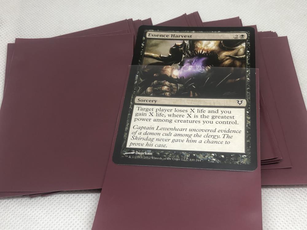 Lenayuyu 600pcs Winered Deck Protector Standard MTG Card Sleeves 66x91mm Glossy