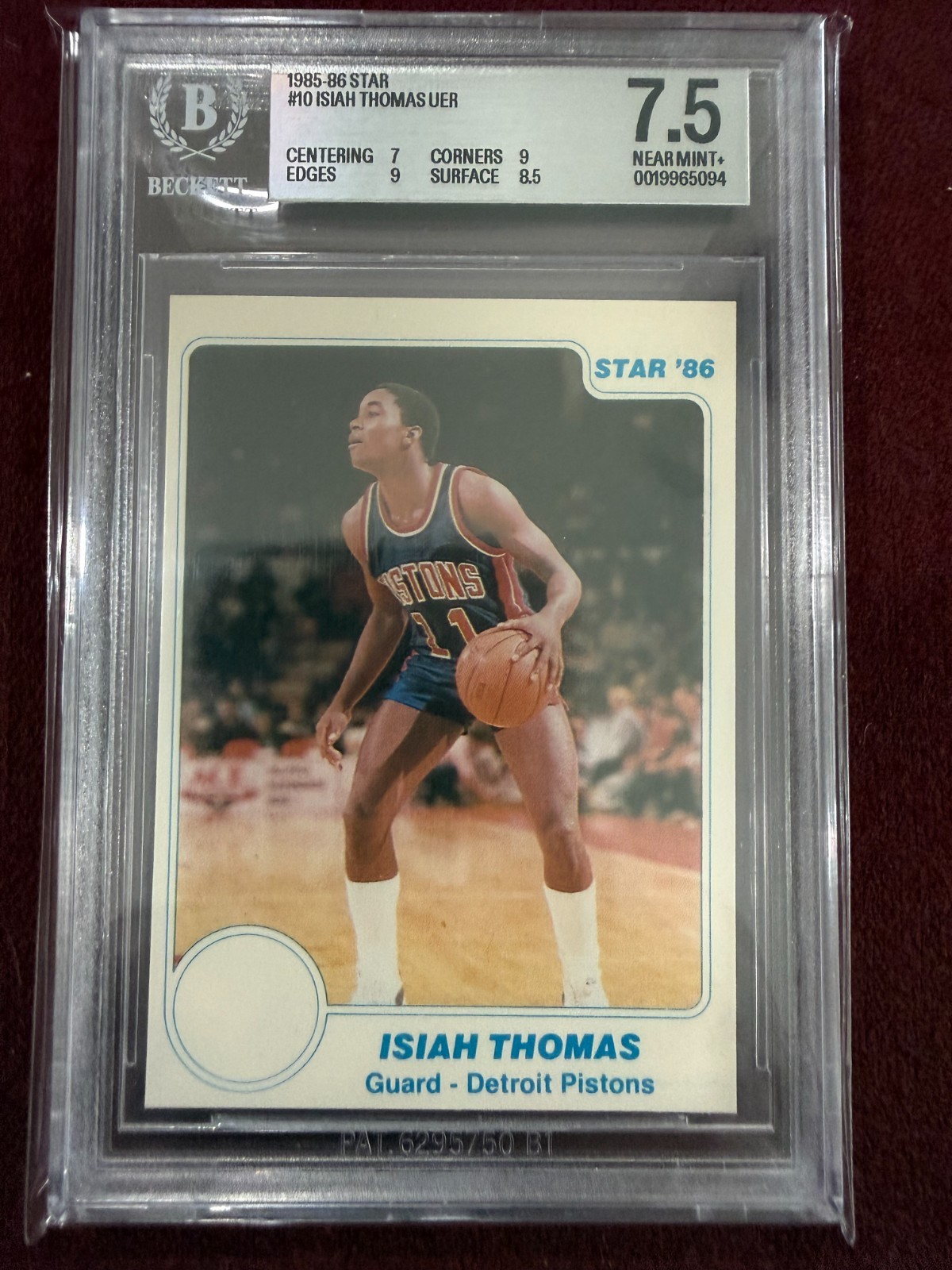 Isiah Thomas 1985-86 Star No Logo Rookie Card RC BGS 7.5 NM+ Pistons