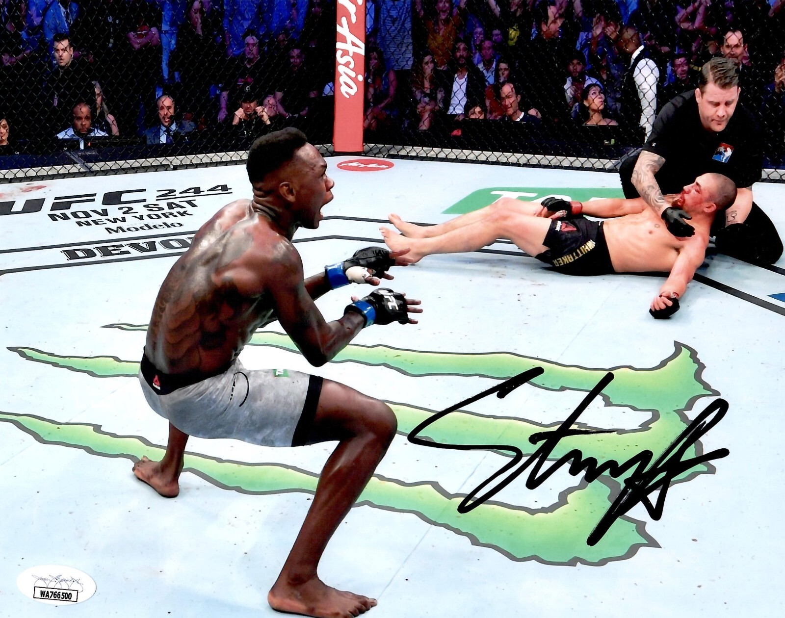 Israel Adesanya autographed 8×10 photo UFC Robert Whittaker JSA COA Style Bender