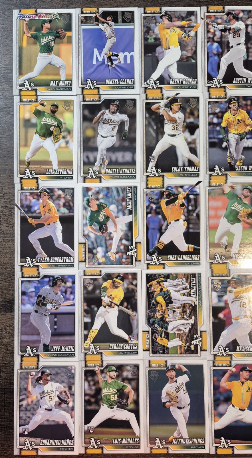 2026 Topps Series 1 & 2 Complete Base Oakland Athletics A’s Team Set – 25 Cards