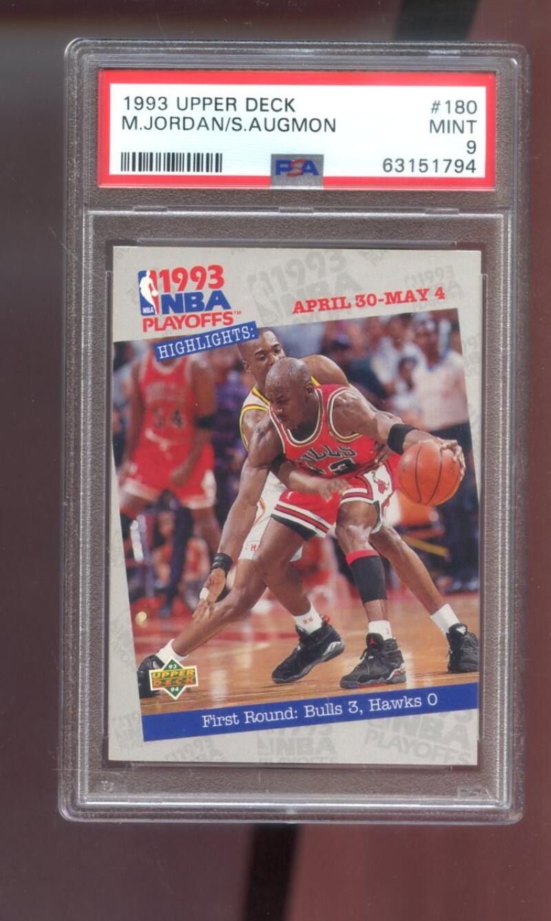 1993-94 Upper Deck #180 Playoffs Michael Jordan PSA 9 Graded Basketball Card NBA