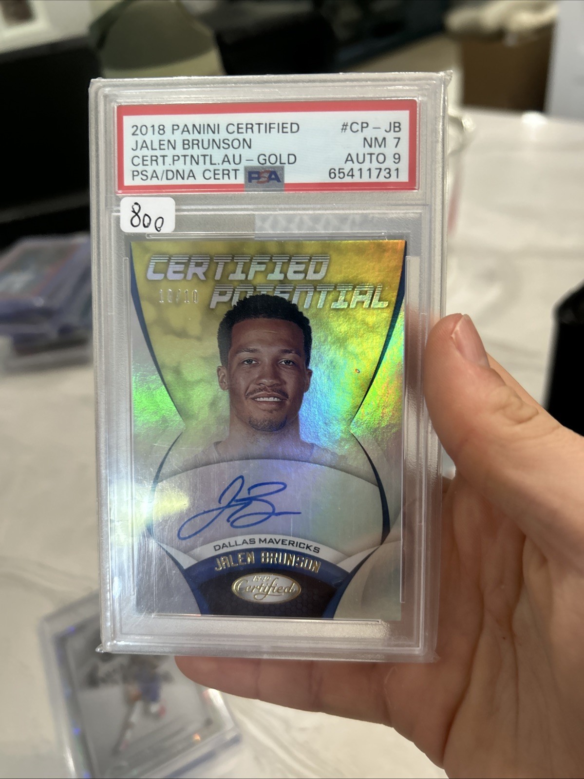 Jalen Brunson 2018 Auto Mirror Gold #/10 PSA 7 Auto 9 Chaser Pack 🔥 1-25 Chance