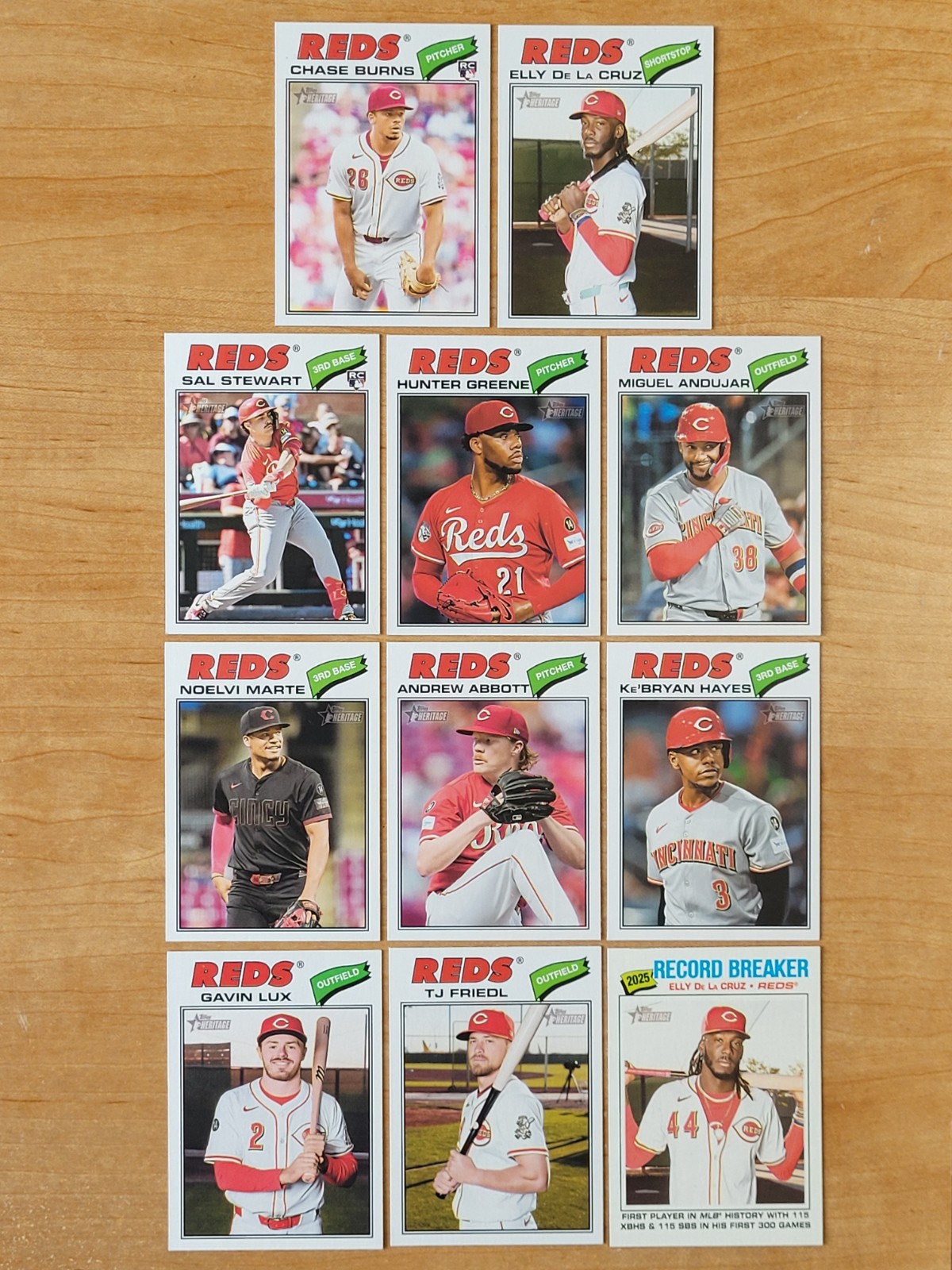 2026 Topps Heritage- CINCINNATI REDS Team Set (11 Cards, NO SPs)