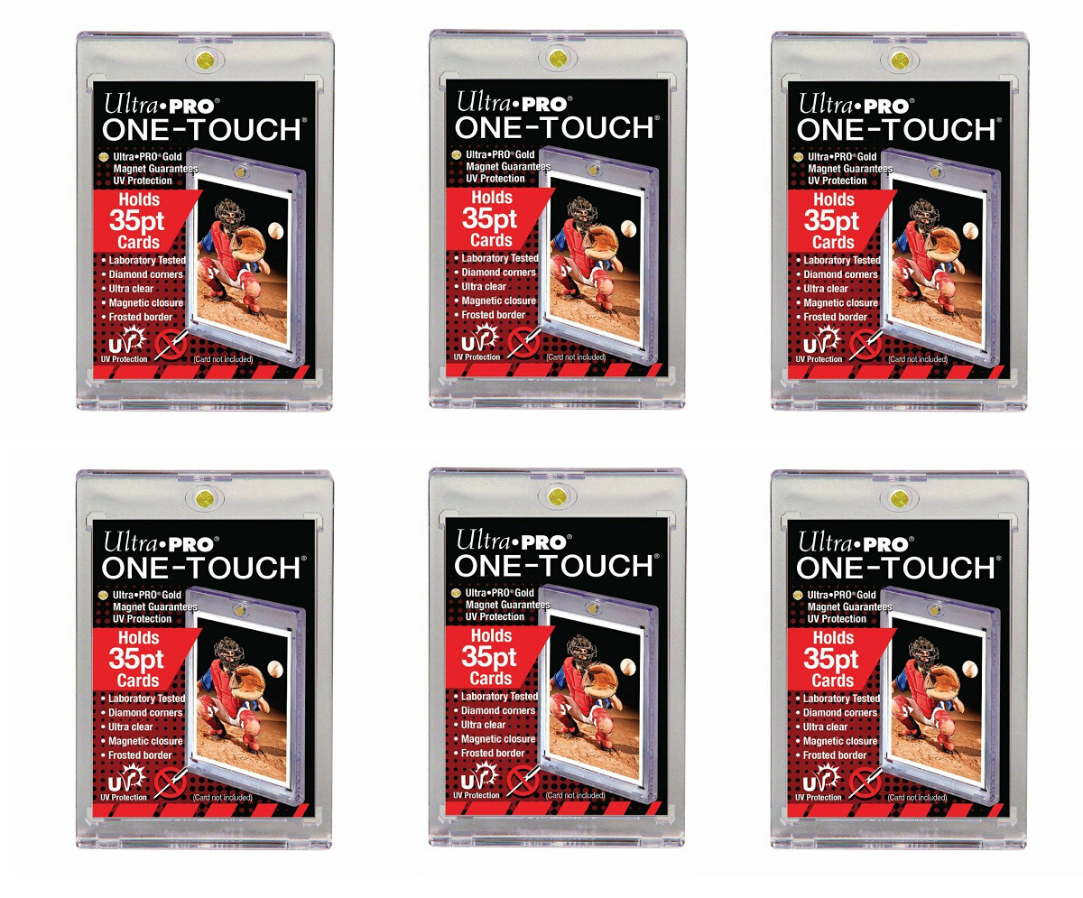(6-Pack) Ultra Pro One Touch Magnetic Trading Card Holder Regular 35pt w/ UV